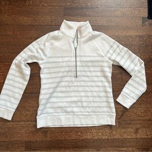 Tommy Bahama size XS white with silver half zip pullover top